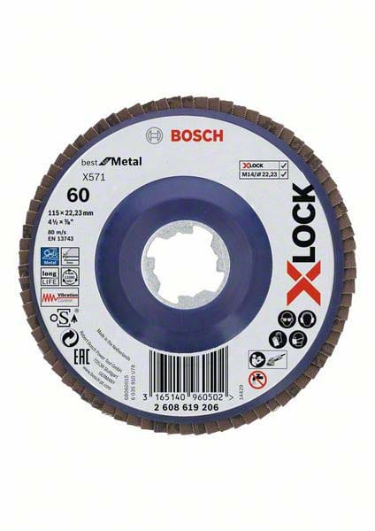 Bosch PRO X571 X-Lock Fächerschleifscheibe 115 mm G60 - 2608619206