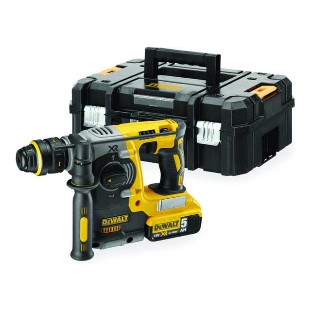DCH274P2T Akku Kombihammer SDS-Plus 18V 5Ah Bohrhammer Meißelhammer Bohrfutter tstak Koffer - Dewalt