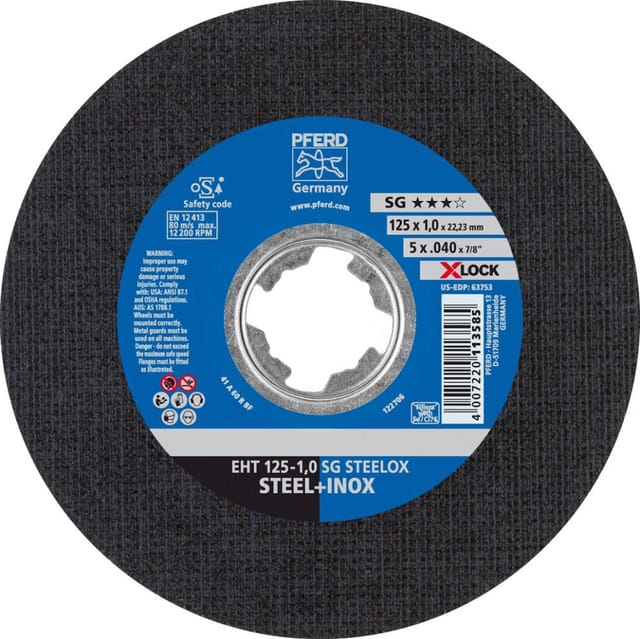 Trennscheibe sg x-lock steelox 125x1,6mm Pferd
