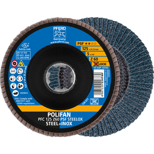 Pferd - tools 67666126 Fächerscheibe x-lock psf z steelox ø 125 mm Körnung 60 koni