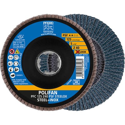 Fächerschleifscheibe x-lock steelox K40PSF 125mm Pferd