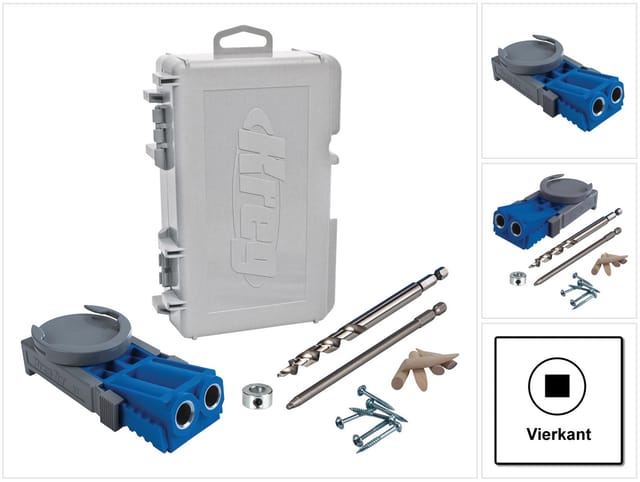 Jig R3 Starter Set ( R3 ) Tischler Komplettset Verbindungssystem Holz Mit Bohrschablone R3, Bohrer, Bit, Tiefenanschlag, Holzdübeln, Schrauben Und Inbus - Kreg