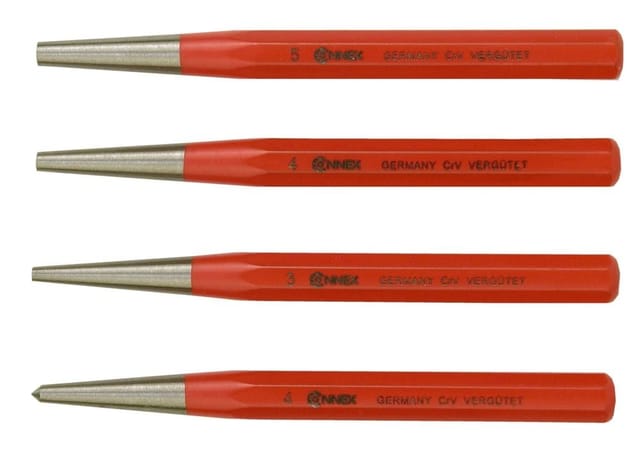 Körner- & Durchschläger-Set 4-teilig Körner