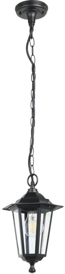 Außenhängeleuchte IP44 Laternenform mit Kette 900mm Schwarz