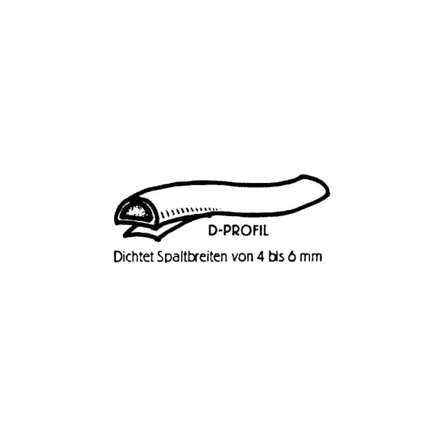 Ellen - Dichtungsprofil selbstklebend, Typ d, Kunststoff weiß, 1 Stück = 7,5 Meter