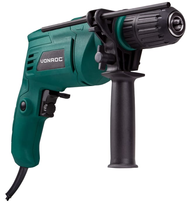 Vonroc - Schlagbohrmaschine 500 w – Zum Bohren und Schlagbohren – Schnellspannbohrfutter für schnellen Wechsel von Bits und Bohraufsätzen – Inkl.
