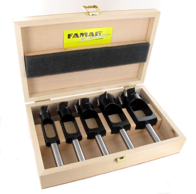 Famag - Zapfenschneider Langlochfräsbohrer 5tlg 15 20 25 30 35 mm Zubehör Bohrer