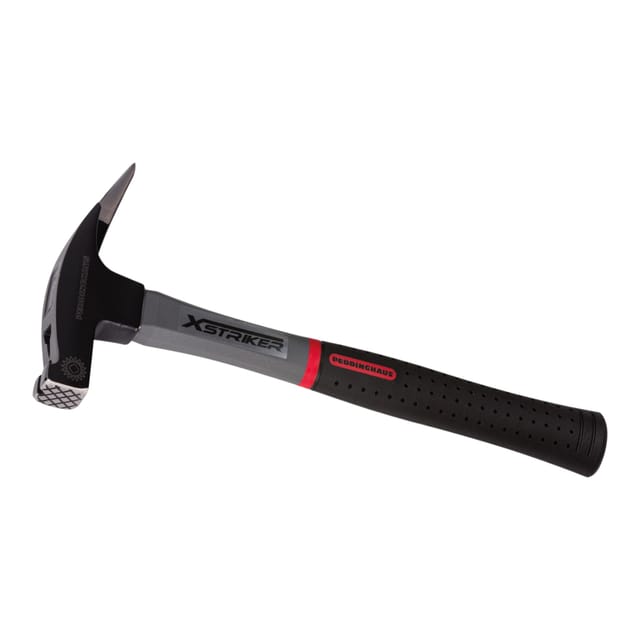 FP - peddinghaus Sicherheits-Lattenhammer schwarz 600g Glasfaserstiel, Zimmermannshammer inkl. Nagelhalter