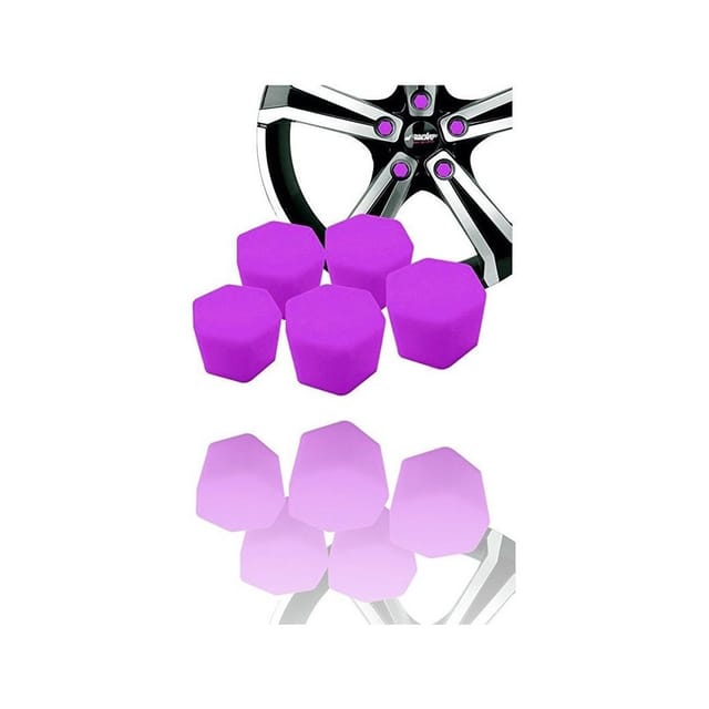 Trade Shop Traesio - Trade Shop - 20 lila fluoreszierende Silikon-Radmuttern-Schraubenkappen für Radfelgen -