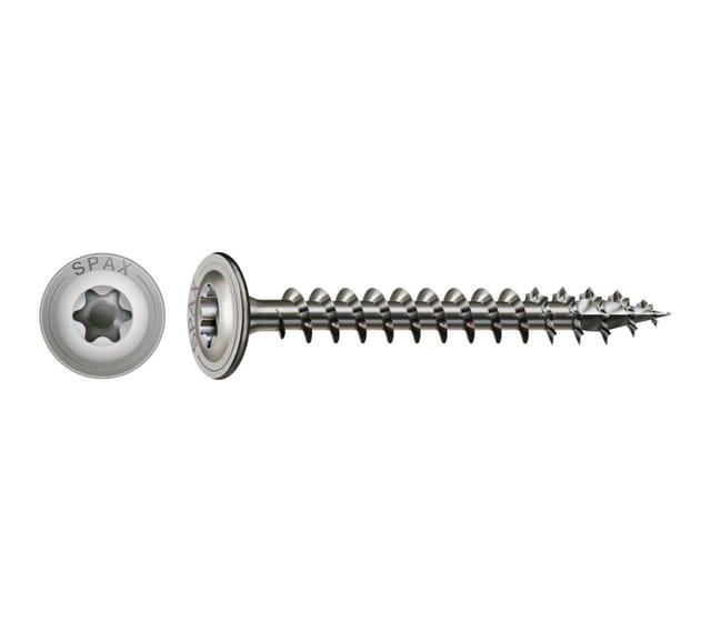 Spax - Holzbauschrauben Tellerkopf 8x50 mit Vollgewinde TX40, eta 12/0114, Edelstahl A2
