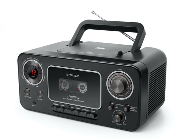 Schwarze cd-radio-kassette Muse m182rdc