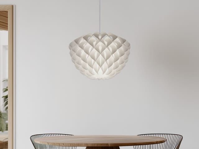 Skandinavische Pendelleuchte tilia 1-flammig, Lampenschirm Weiß, ø 40cm