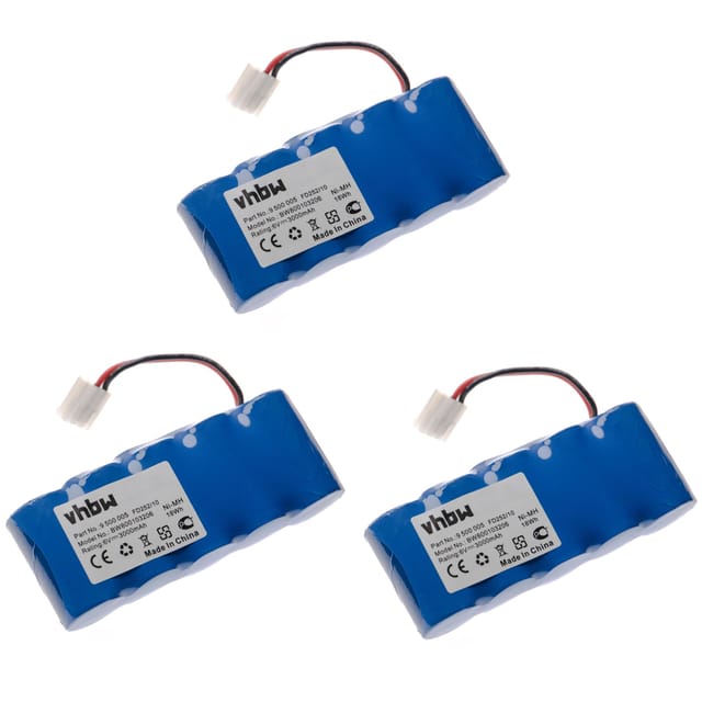 Vhbw - 3x Akku kompatibel mit Bosch Roll-Lift, Rollfix, Somfy Elektrowerkzeug (3000 mAh, NiMH, 6 v)