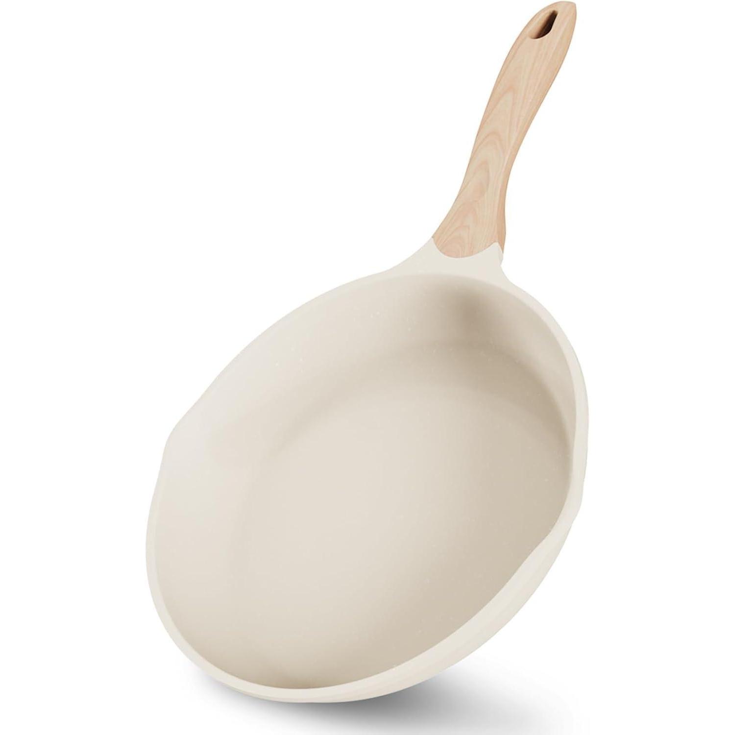 Bratpfanne 20cm Mit Antihaftbeschichtung, Induktion & Gas, Pfoa-frei, Beige