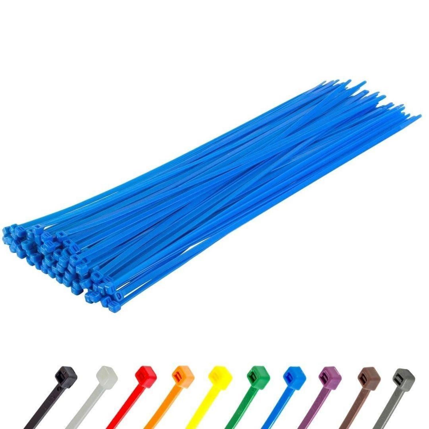 Kabelbinder 100 Stück Blau 300mm Uv-beständig 22,2kg Zugfestigkeit