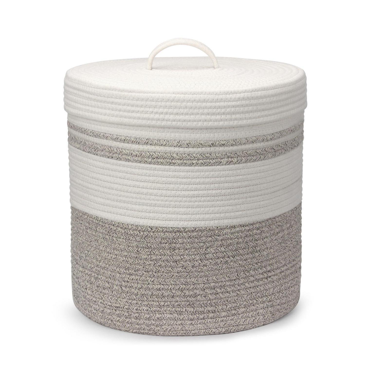 Faltbarer Wäschekorb Mit Deckel, 40l, 35x42cm, Braun