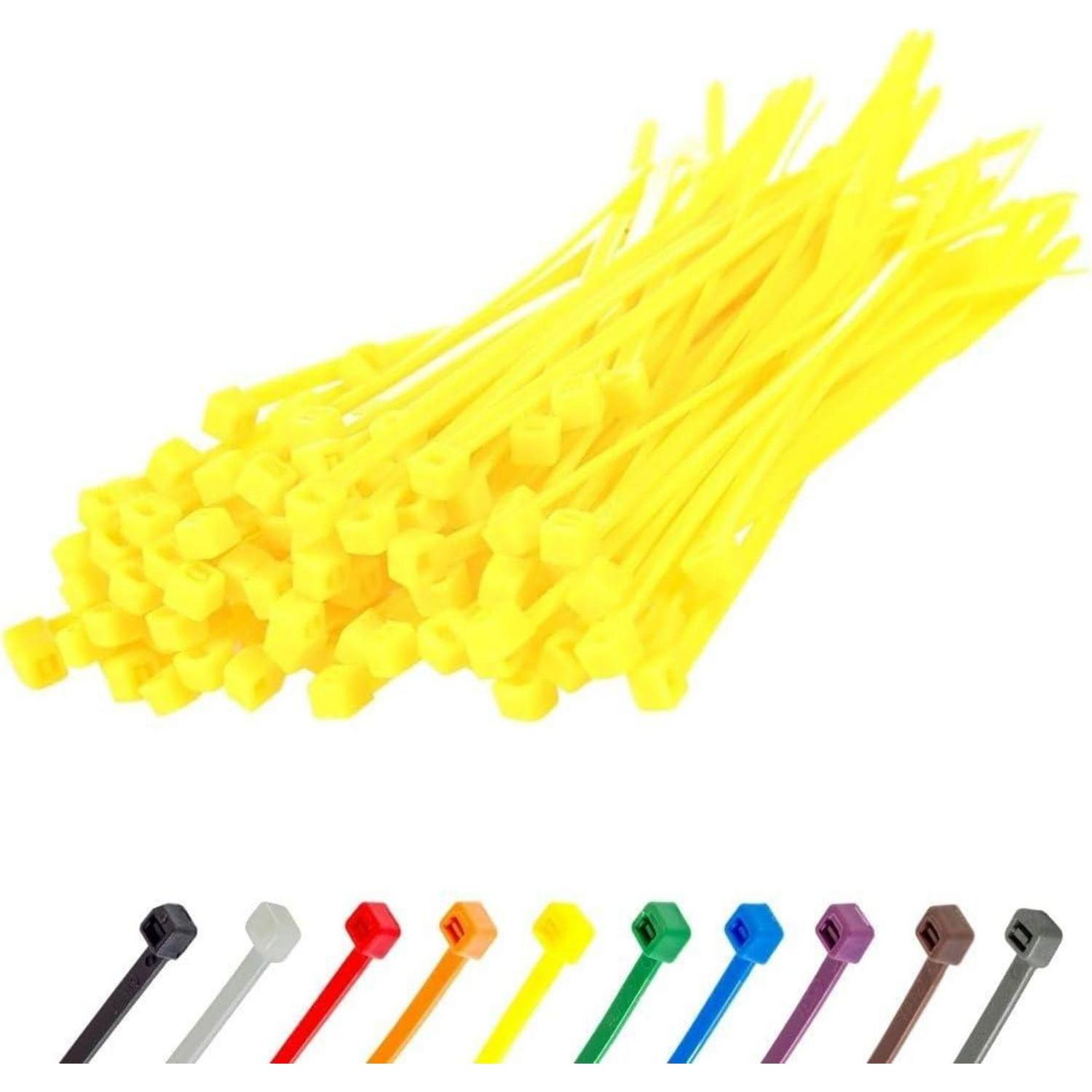 Kabelbinder 150mm X 3,6mm Gelb Uv-beständig 100 Stück 18,2kg Zugfestigkeit