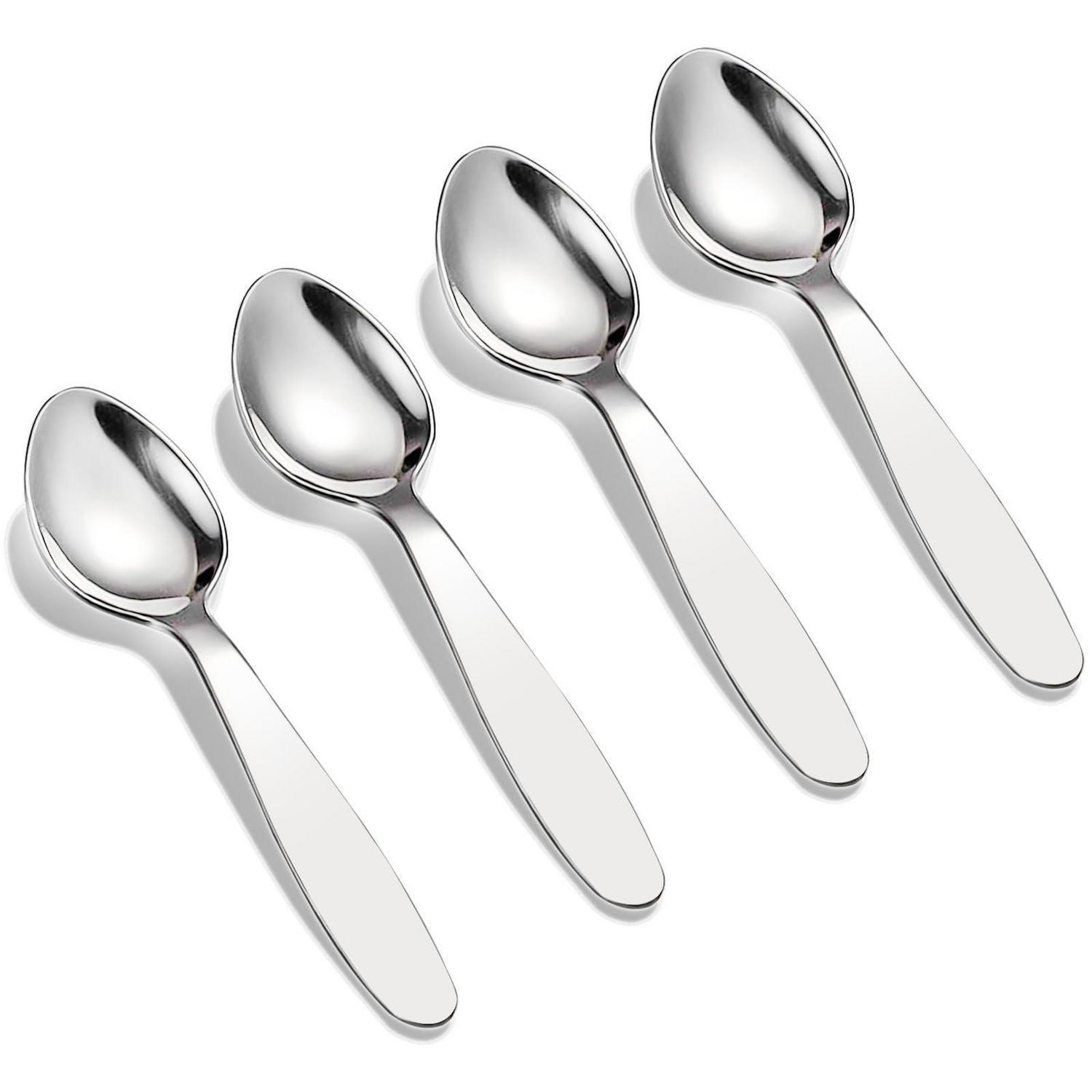 Kinderlöffel Set 4 Stück 18/8 Edelstahl 15cm Silber Spülmaschinenfest