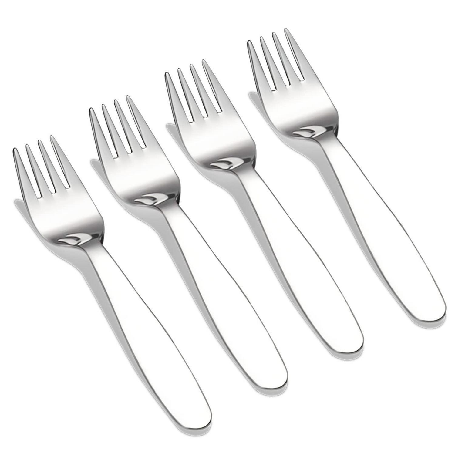 Kindergabeln Set 4 Stück 18/8 Edelstahl 15cm Silber Spülmaschinenfest