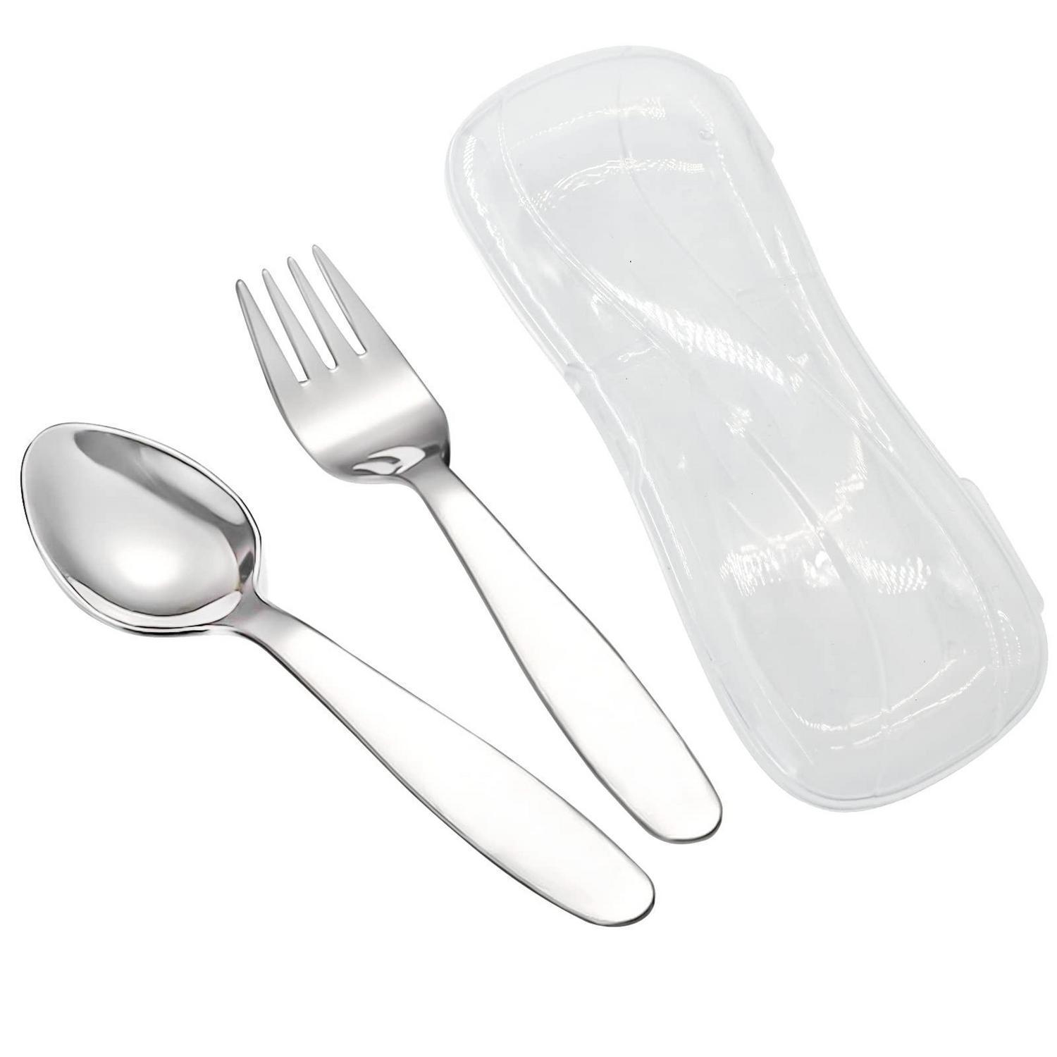Kinder Gabel Löffel Set Edelstahl Mit Reiseetui Für Lunchbox Schule Camping