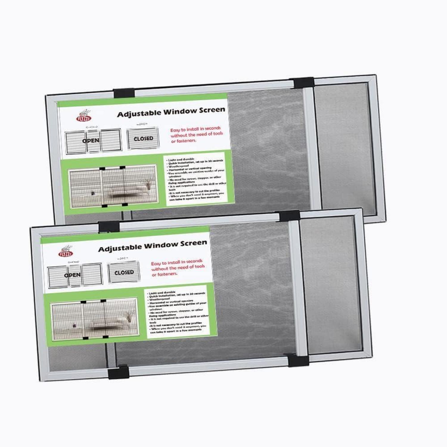 Verstellbare Fensterblenden 2er-set, 25-91 Cm Breite, Insektenschutz Für Fenster
