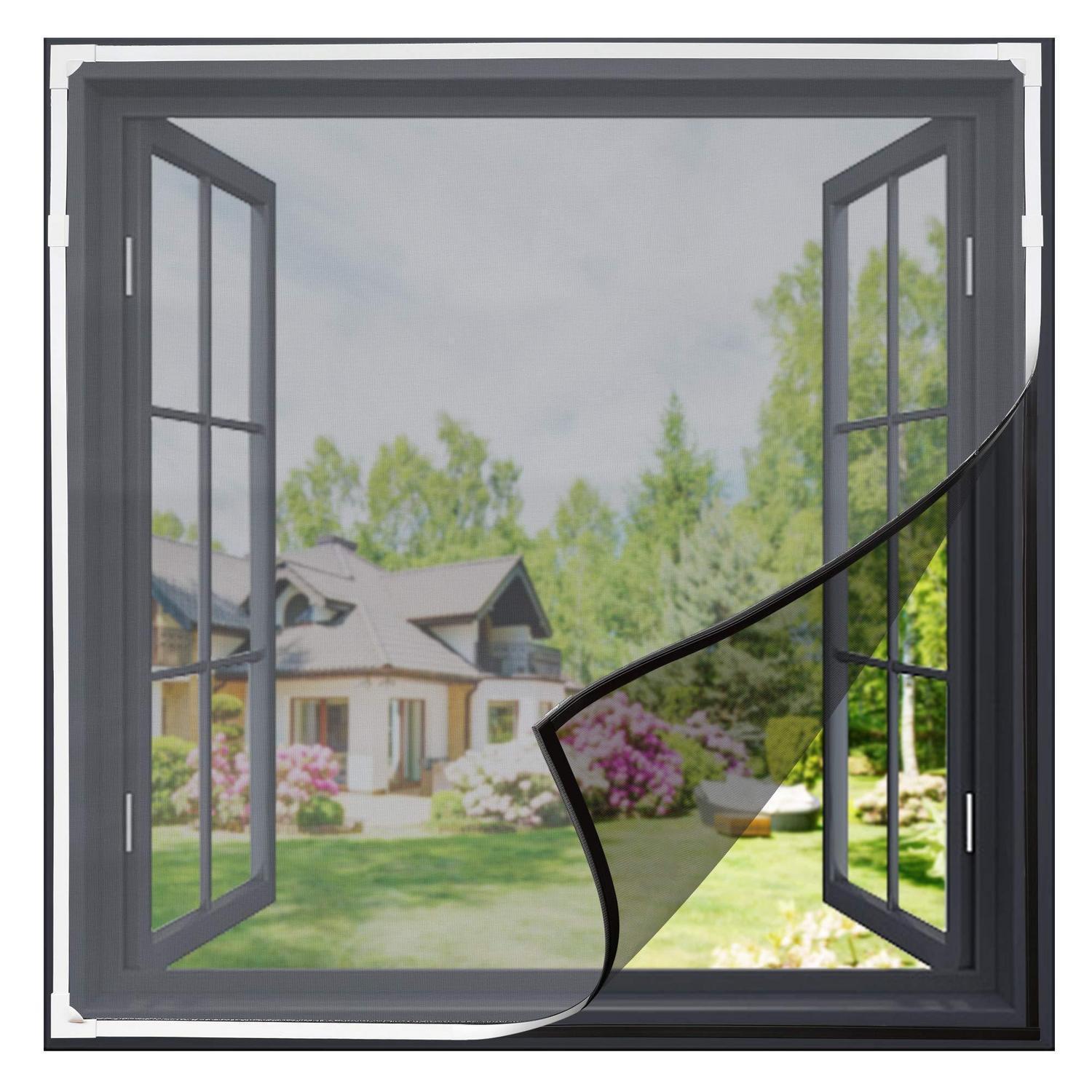 Magnetisches Fliegengitter Für Fenster 150x130 Cm, Zuschneidbar, Weiß