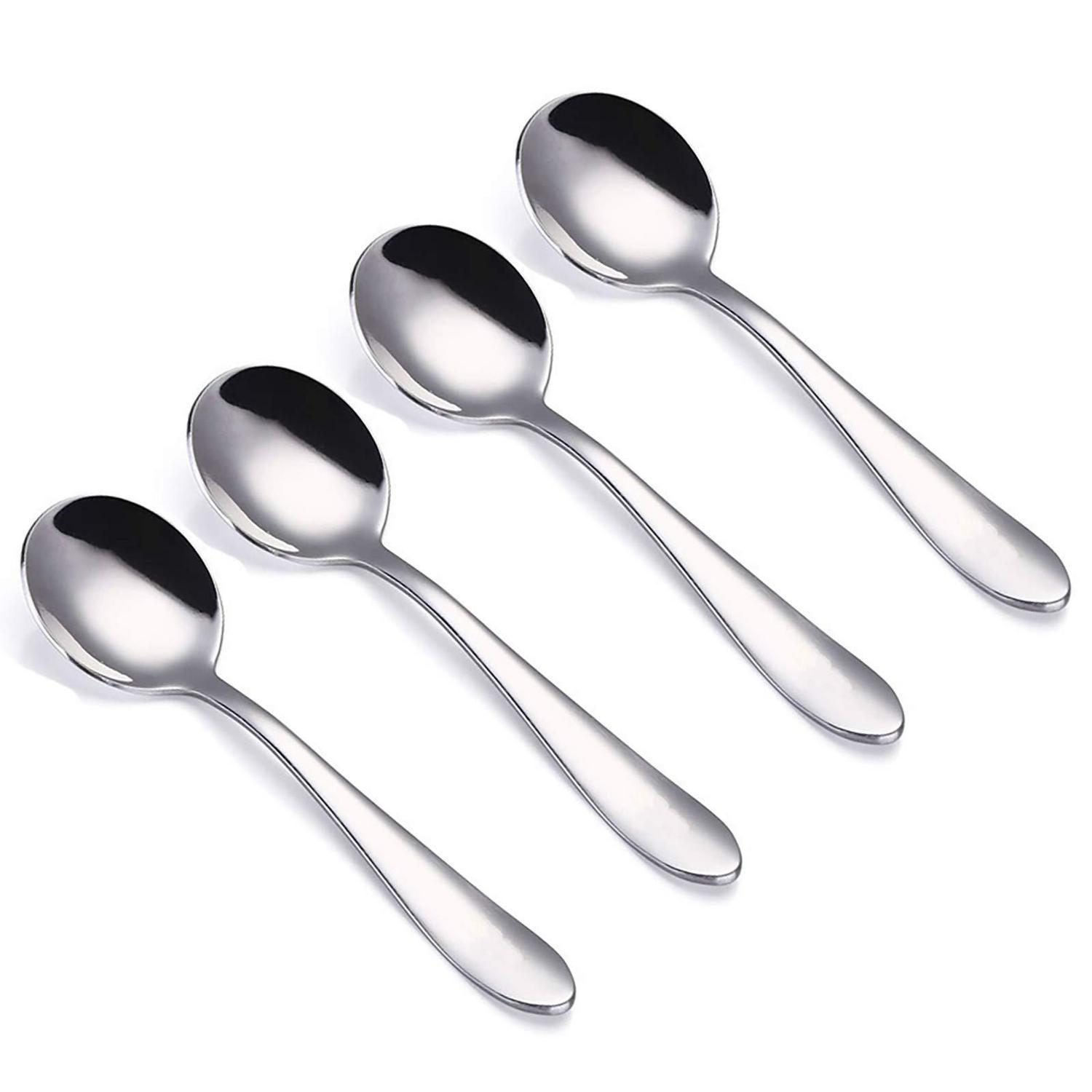 Kinderlöffel 4er Set Edelstahl Rund 14,7 Cm Spülmaschinenfest Bpa-frei