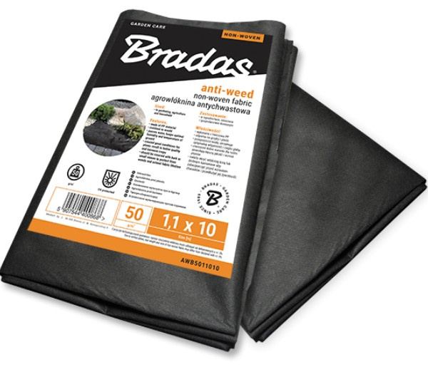 Unkrautabweisendes Agrartextil Schwarz 50 G/m² 1,6 X 5 M Bradas 0905