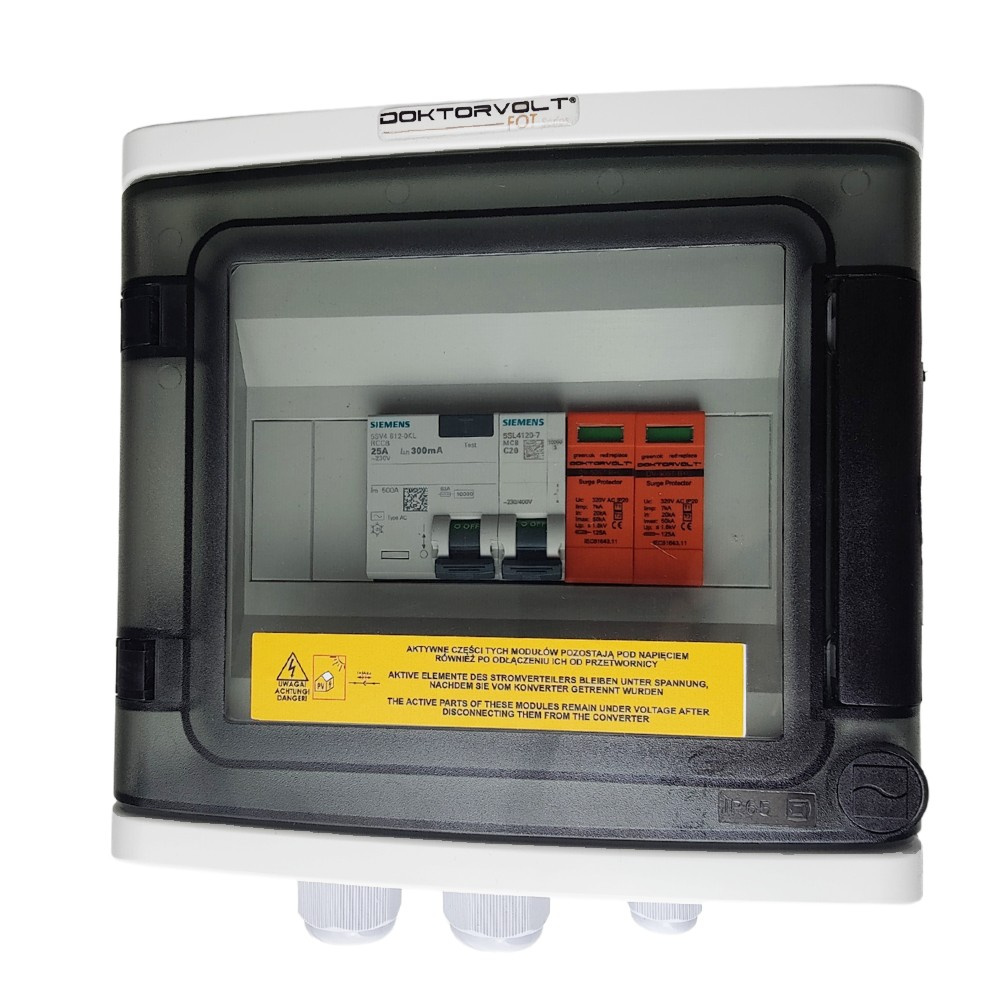 Doktorvolt Pv-verteilerkasten Photovoltaik Solar Ac Siemens 1f C20a 25a 300ma T1 T2 0720
