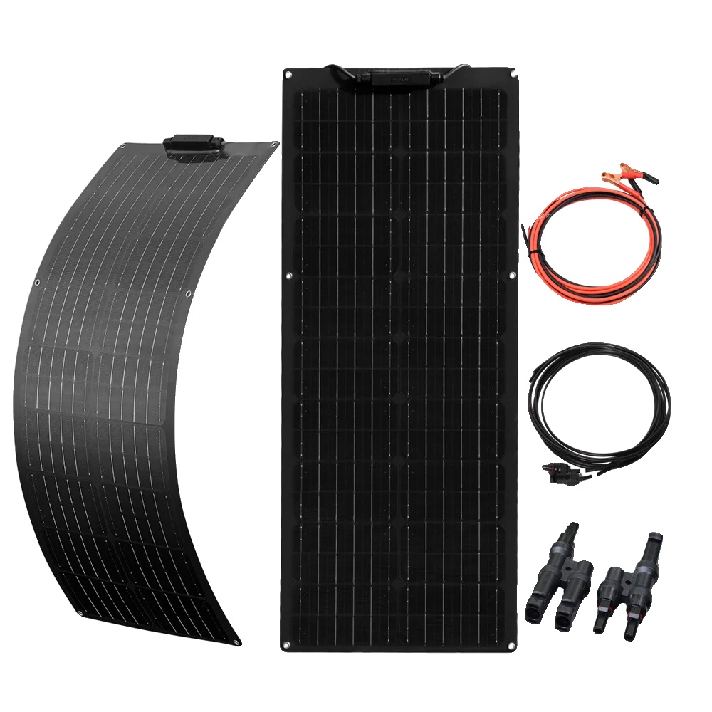 Solarmodul, Flexibles Design, Hohe Effizienz, 120 W, Schwarz