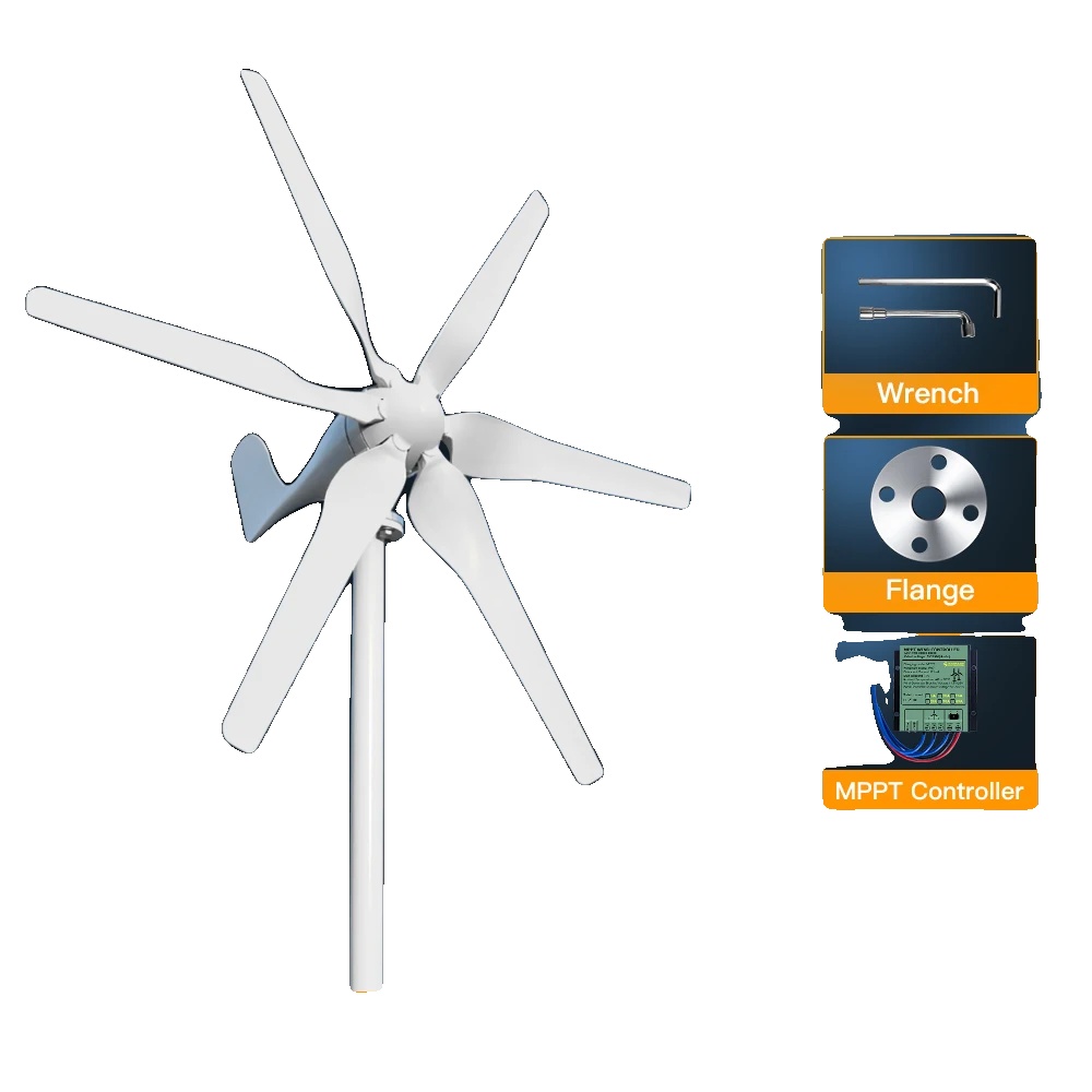 Windkraftanlage, Hocheffizientes Design, Vielseitig Einsetzbar, 48 V-b, Mit Mppt-g-regler, 800 W, 6 Rotorblätter-e