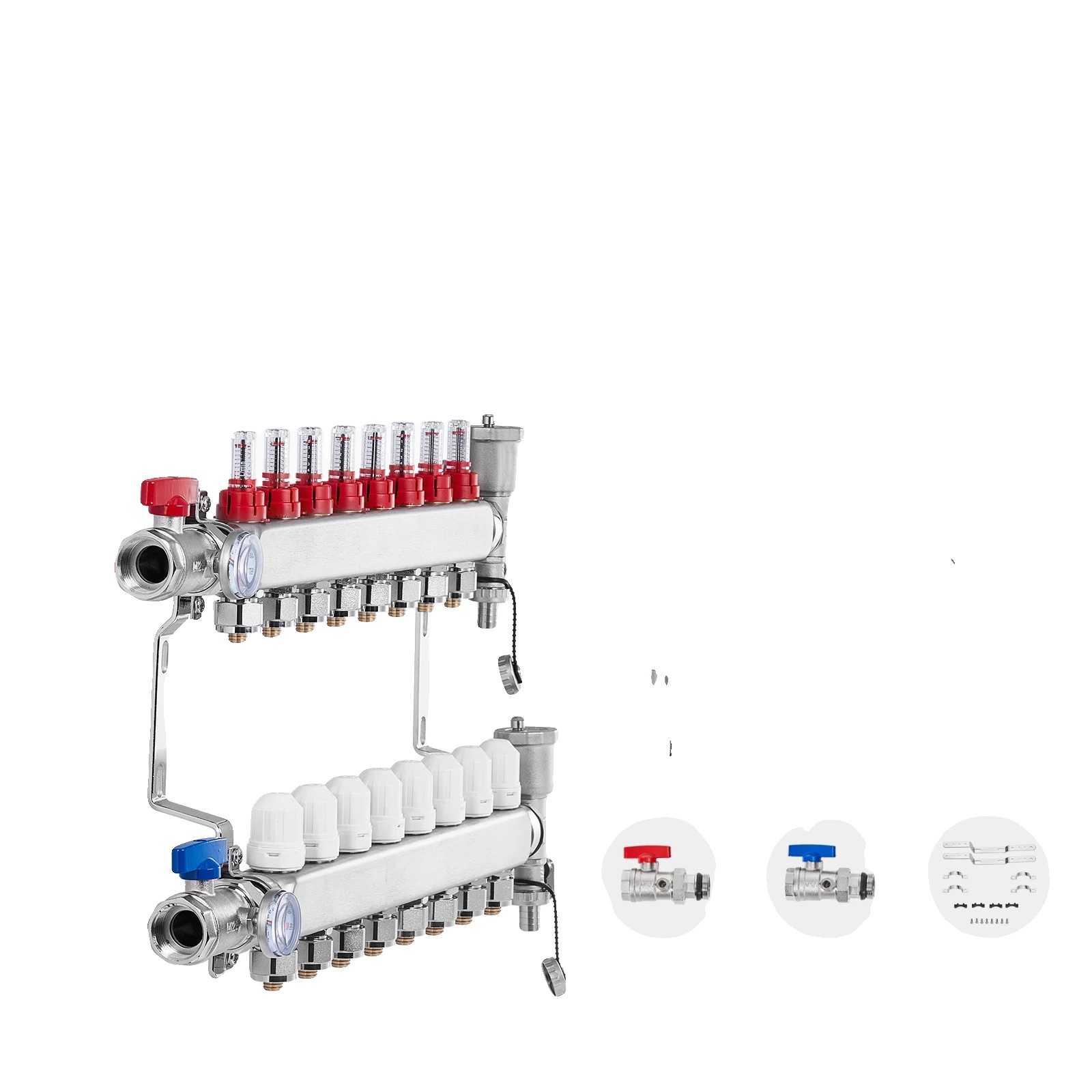 Duschsystem, Xl-duschkopf, 3 Strahlarten, Silber