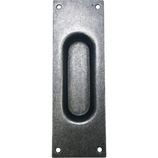 Halcö - Schiebetürmuschel 40x120mm gerade, verzinkt schwarz hell passiviert