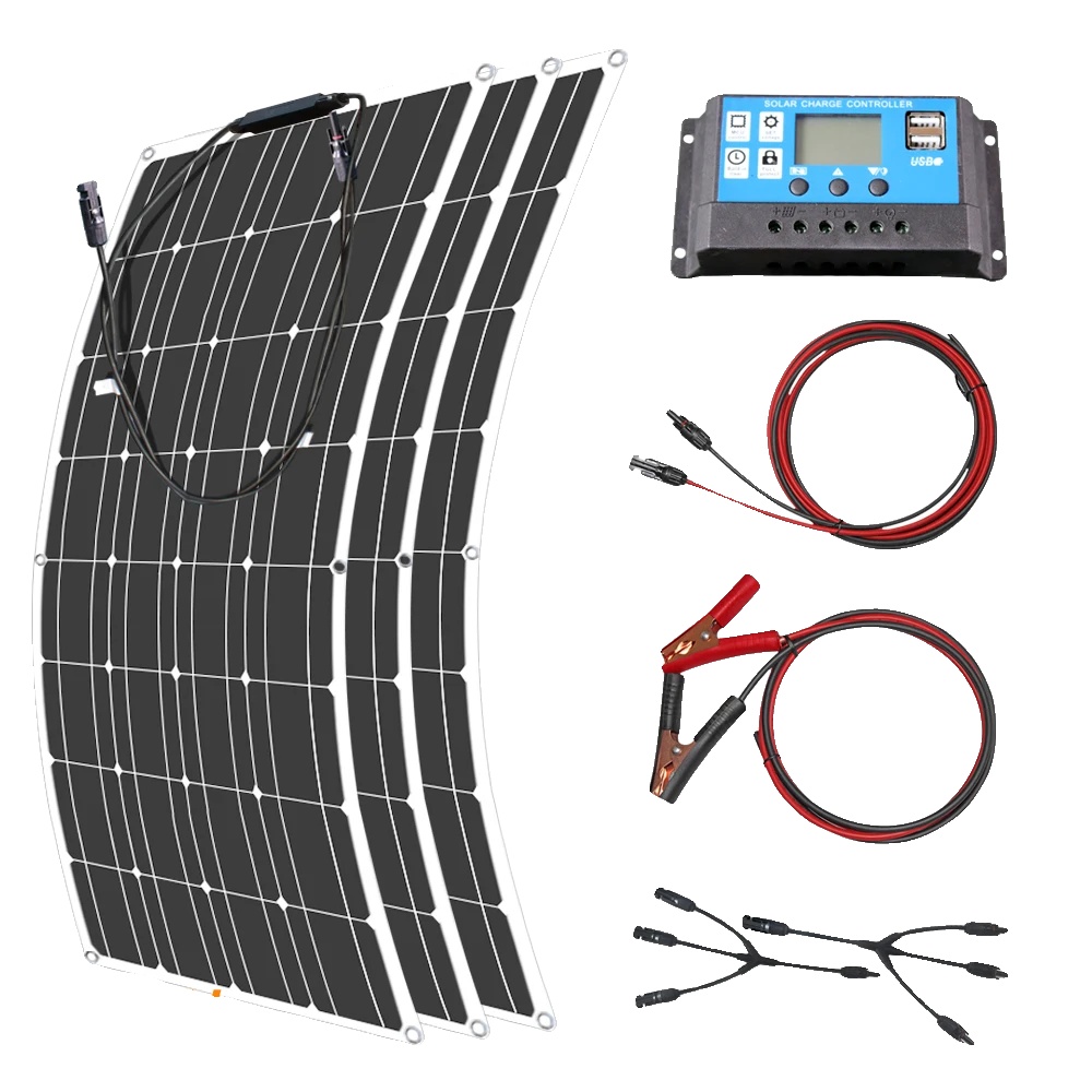 Solarmodul, Flexibles Design, Hohe Effizienz, 4 Stück 100 W