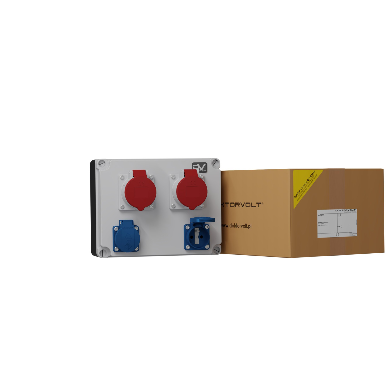 Bauverteilerkasten Fred 2x16a 2x230v Steckdosen Mennekes Doktorvolt® 2336