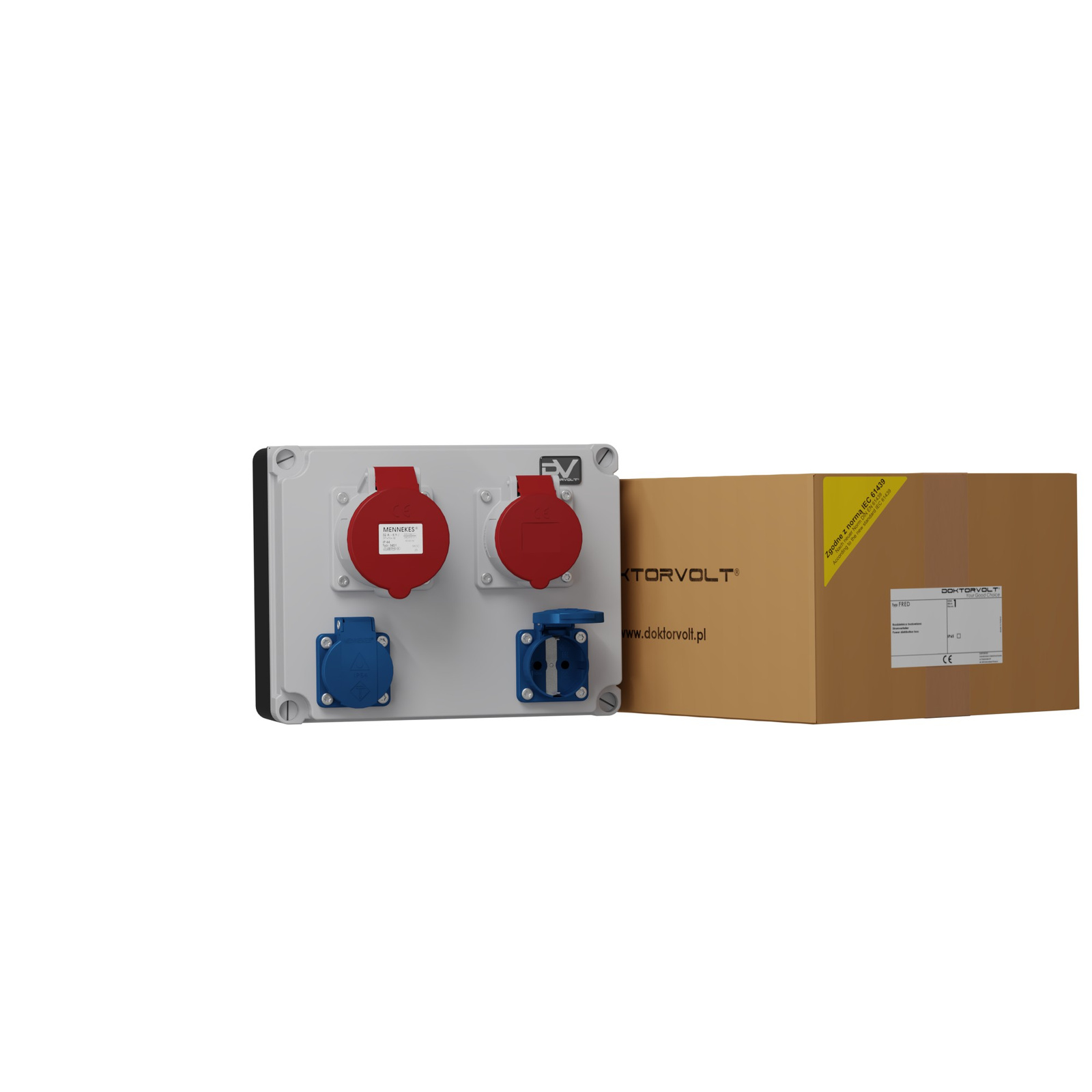 Bauverteilerkasten Fred 32a 16a 2x230v Schuko Mennekes Doktorvolt® 2169