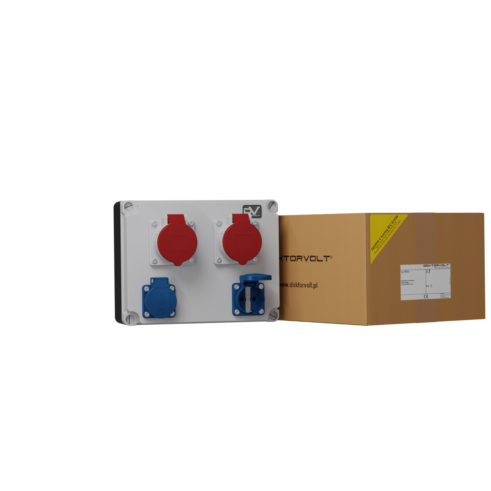 Bauverteilerkasten Fred 2x16a 2x230v Schuko Mennekes Doktorvolt® 2152