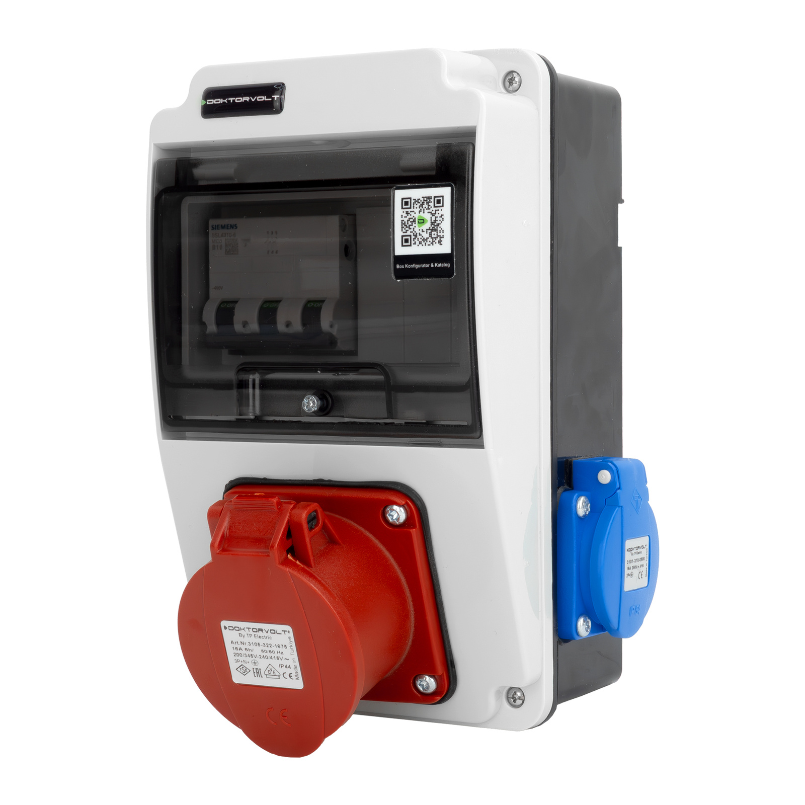 Bauverteiler Xs 16a 2x230v Siemens Erbetka Ip44 Überstromschutzschalter Doktorvolt Dv-6081-d