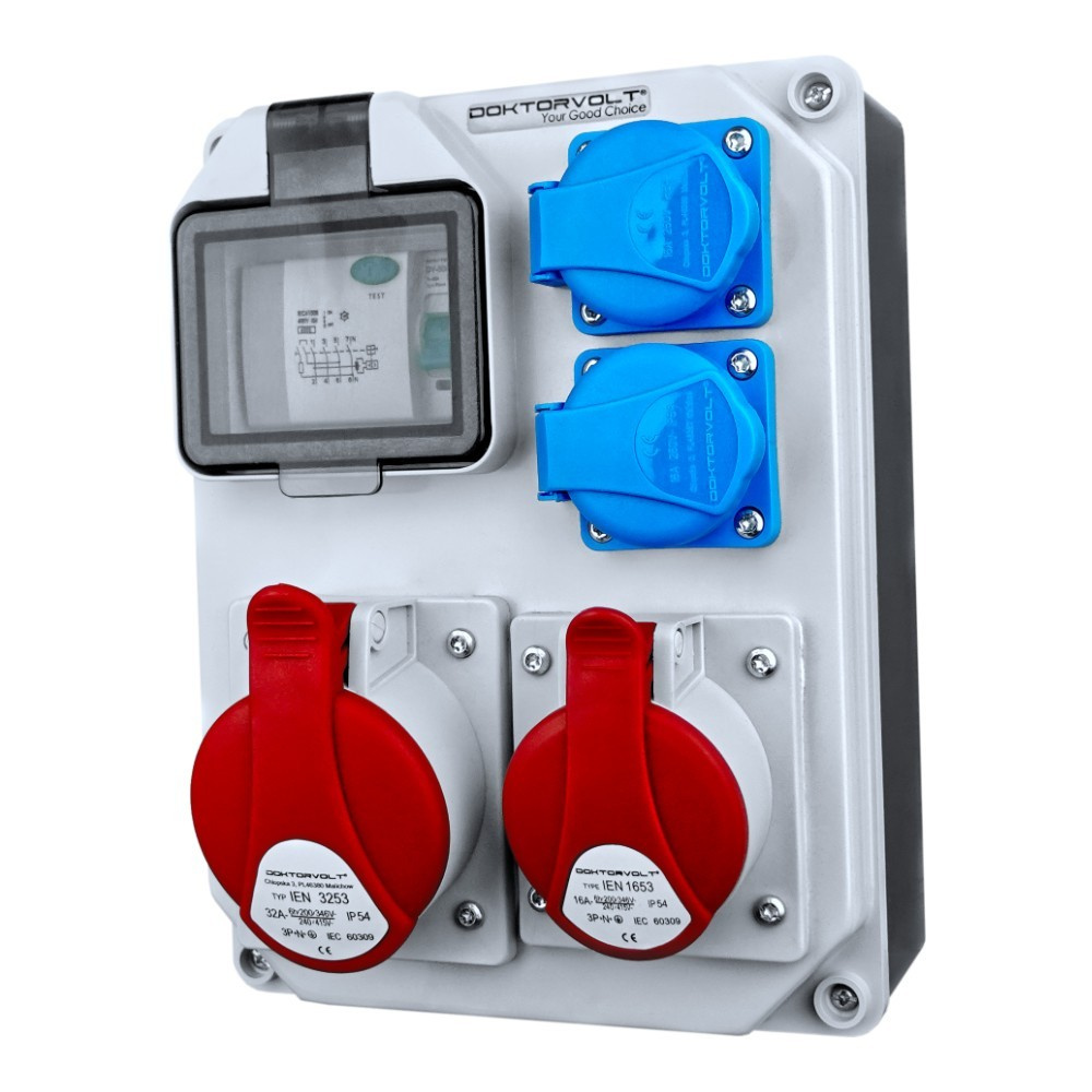 Gebäudeverteilerkasten Hl-fi 1x16a 1x32a 2x230v Doktorvolt 7235