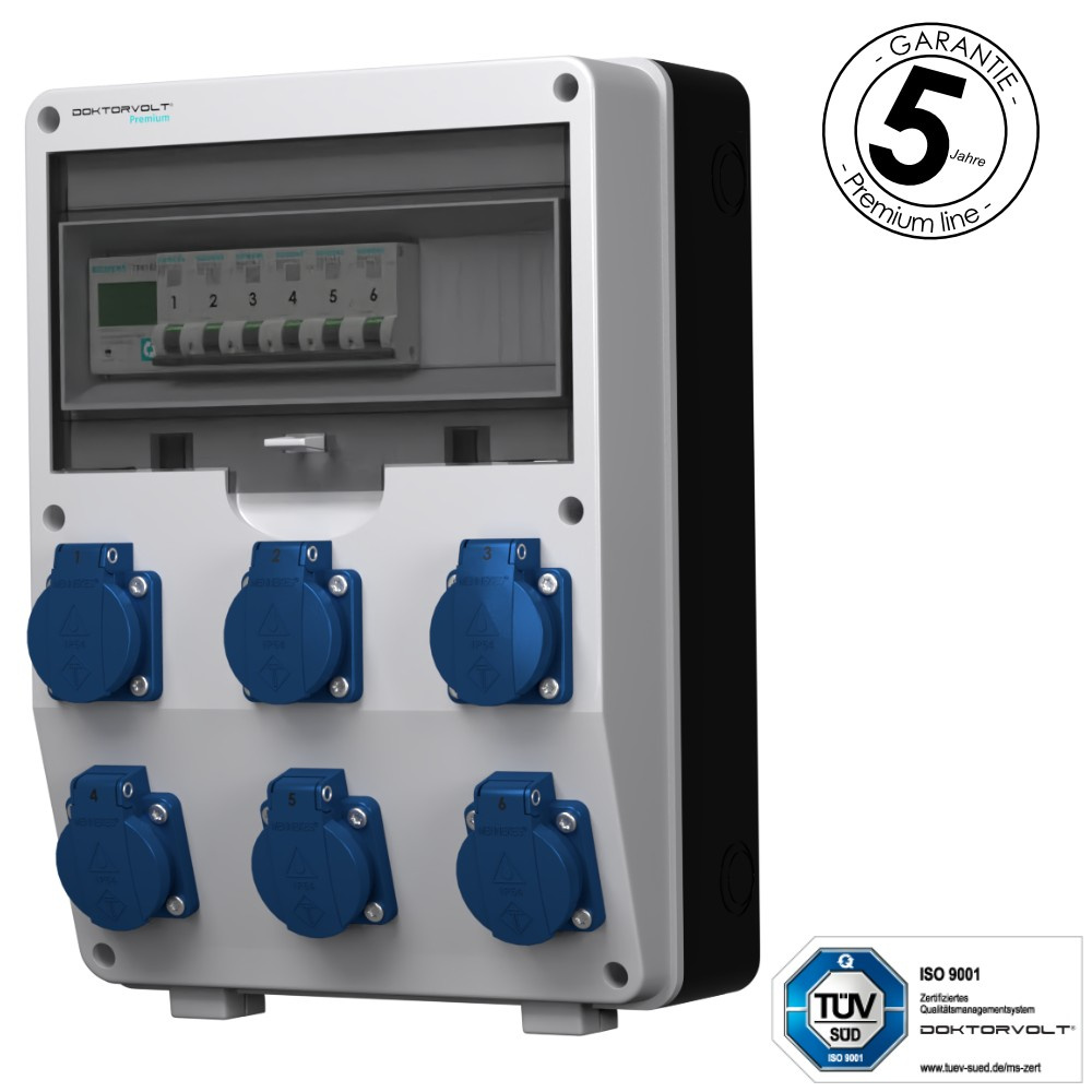 Gebäudeverteiler Mit 1f-zähler Siemens Ptd-s 6x230v Steckdosen Menneks Schuko Doktorvolt 4814