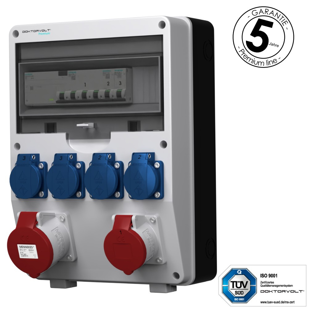 Siemens Ptd-s/fi 32a 16a 4x230v Mennekes Schuko Doktorvolt 4845 Steckdosen