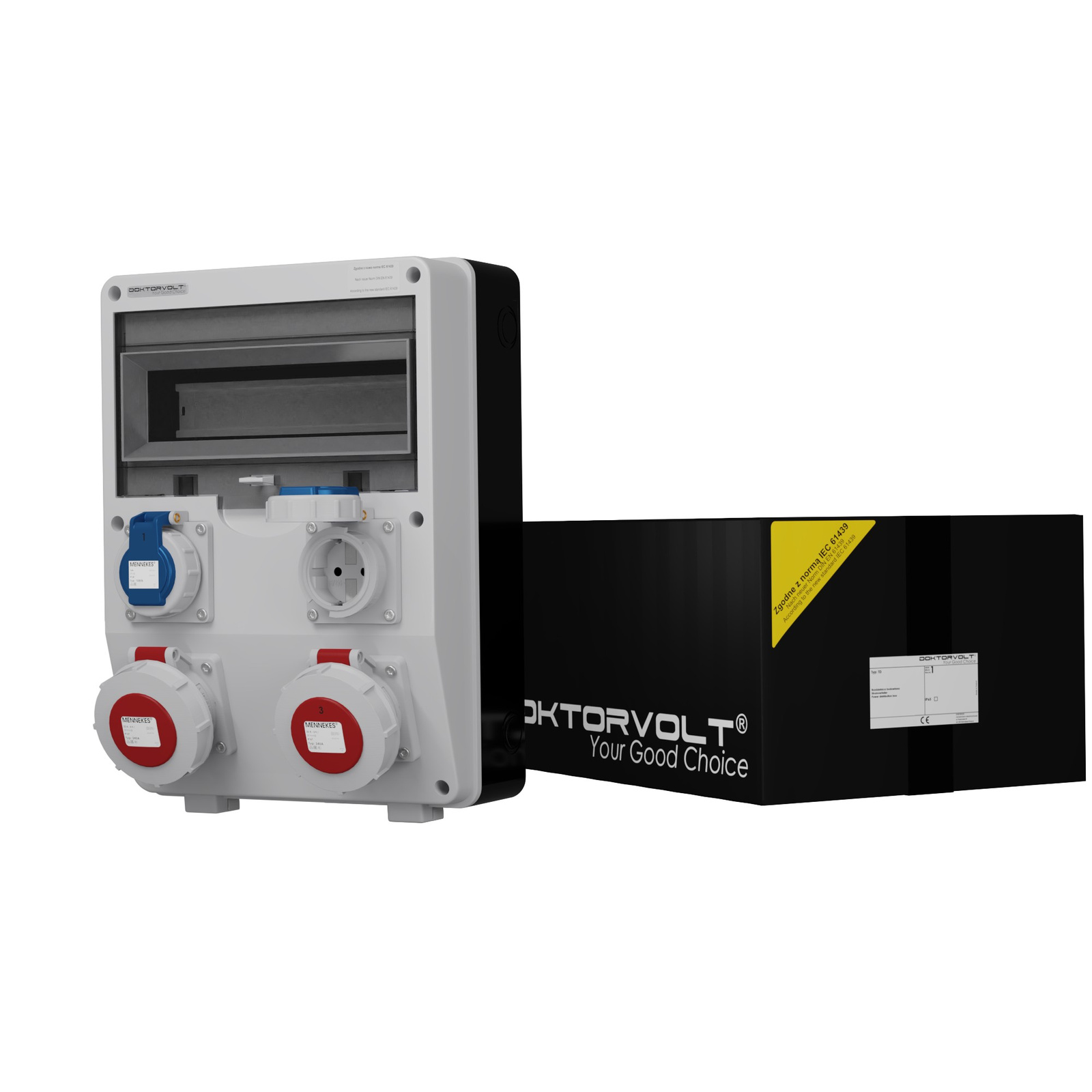 Hermetischer Gebäudeverteiler Td Ip65 2x16a 2x230v Schuko Doktorvolt 2018