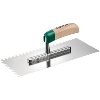 Glättekelle gezahnt Edelstahl 280x130mm, 6x6mm, Edelstahl - Fortis