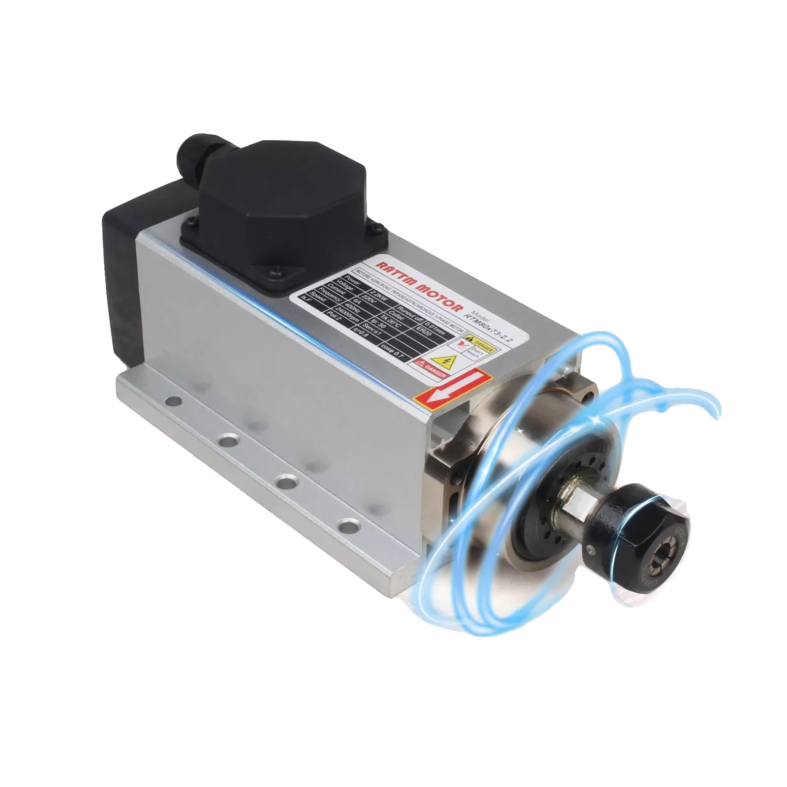 Luftgekühlter Spindelmotor, 24.000 U/min, 2,2 Kw Frequenzumrichter, Mit Vfd-spannfutter