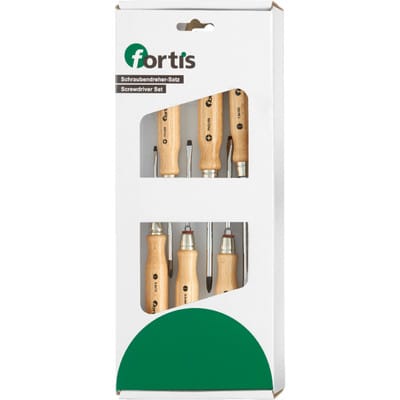 Schraubendr-Satz Holzheft 6-tlg. Schlitz/PH - Fortis