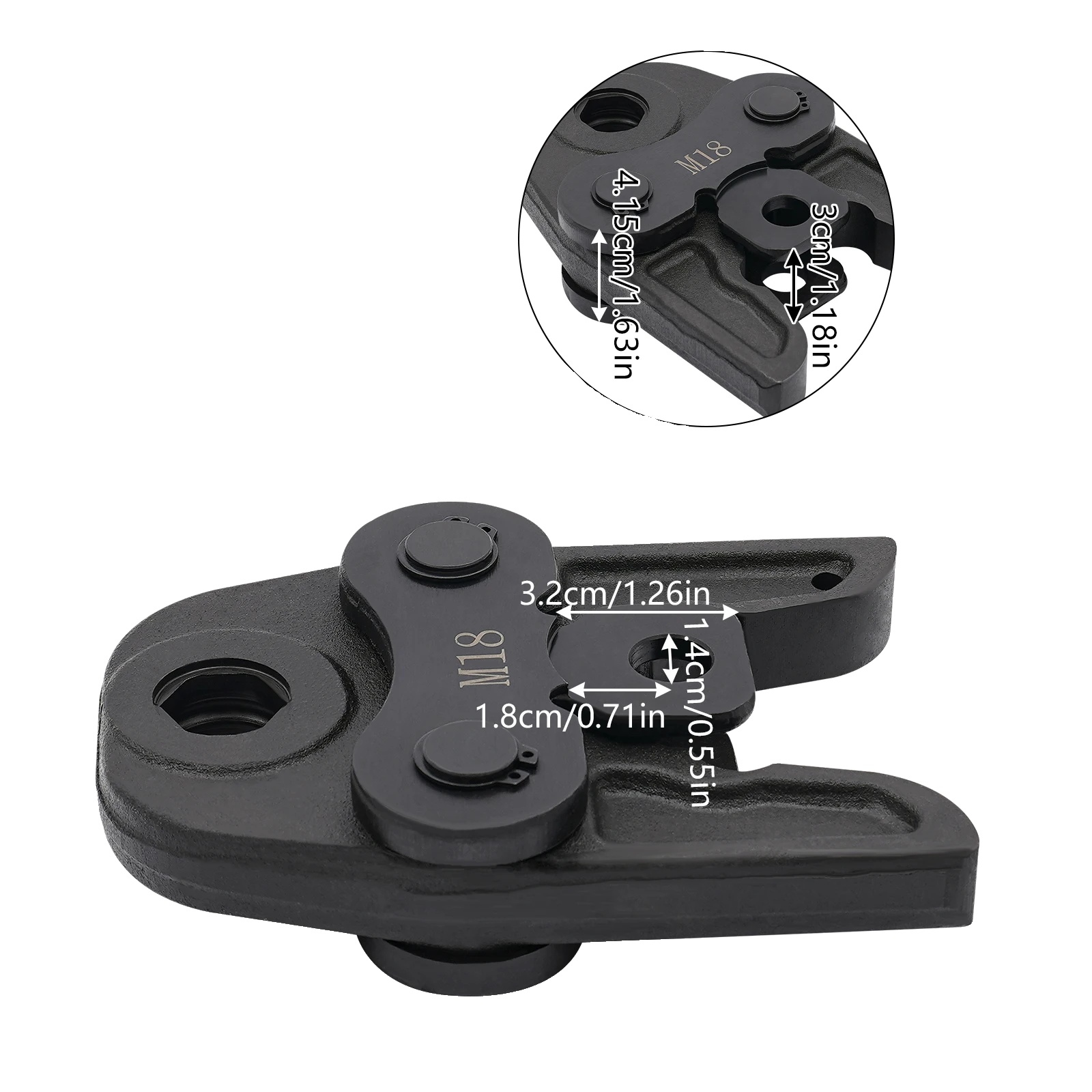 Hydraulisches Crimpwerkzeug, Robuste Konstruktion, Vielseitige Matrizengrößen, Schwarz