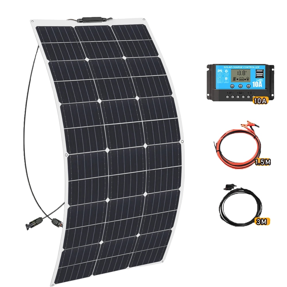 Solarmodul, Monokristallin, Hohe Effizienz, Vielseitiges Laden, 12v 100w Solar-kit