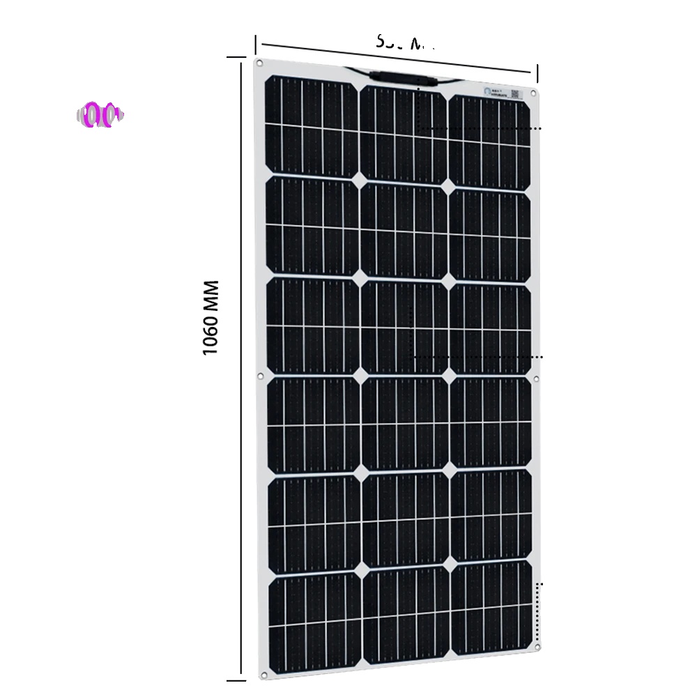 Solarmodul, Halbflexibles Design, Effiziente Energieerzeugung, 100-w-solarmodule
