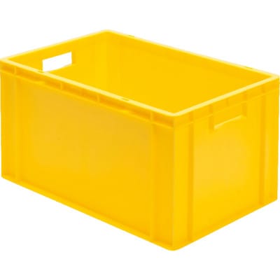 LA-KA-PE Transport-Stapelkasten B600xT400xH320 mm rot, geschlossen mit Griffloch