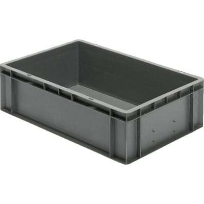 La-ka-pe - Transport-Stapelkasten B600xT400xH175 mm grau, geschlossen ohne Griffloch